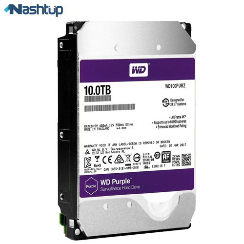 هارد دیسک اینترنال وسترن دیجیتال مدل WD100PURZ Purple 256MB Cache ظرفیت 10 ترابایت