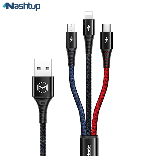 کابل تبدیل USB به microUSB/USB-C/لایتینگ مک دودو مدل CA-6220 طول 1.2 متر