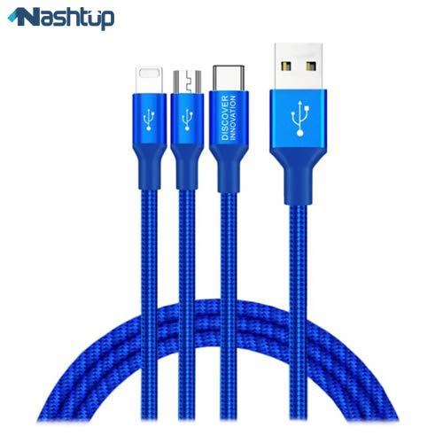 کابل تبدیل USB به microUSB/USB-C/لایتنینگ نیلکین مدل Swift طول ۱.۵ متر