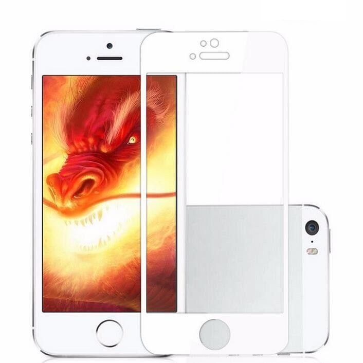 گلس فول و محافظ تمام صفحه سفید گوشی Apple Iphone 5   	  	  