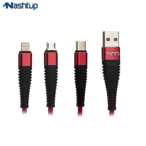 کابل تبدیل USB به USB-C/لایتنینگ/microUSB تسکو مدل TC-A33 طول 1.2 متر
