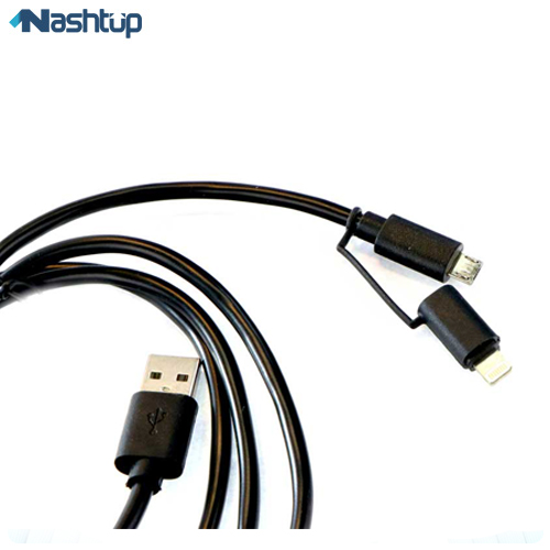 کابل تبدیل USB به لایتنینگ و Micro USB ارلدام مدل ET-Z8 طول 1.2 متر