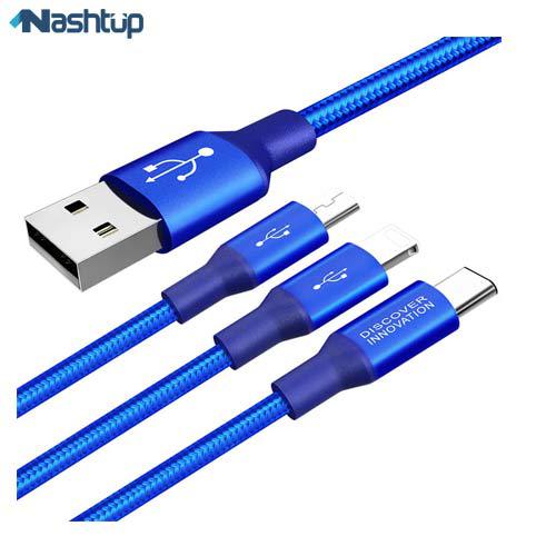 کابل تبدیل USB به microUSB/USB-C/لایتنینگ نیلکین مدل Swift طول ۱.۵ متر