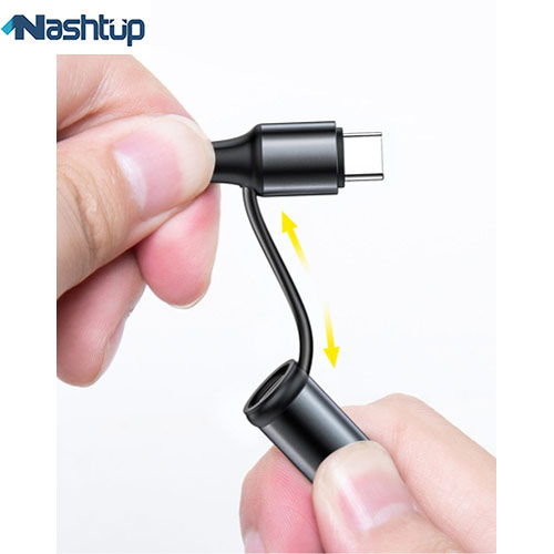 کابل تبدیل USB به USB-C/لایتنینگ باسئوس مدل Twins طول 1 متر