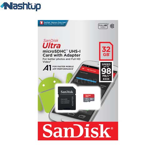 کارت حافظه سن دیسک مدل Ultra A1 با ظرفیت 32 گیگابایتی به همراه آداپتور SD